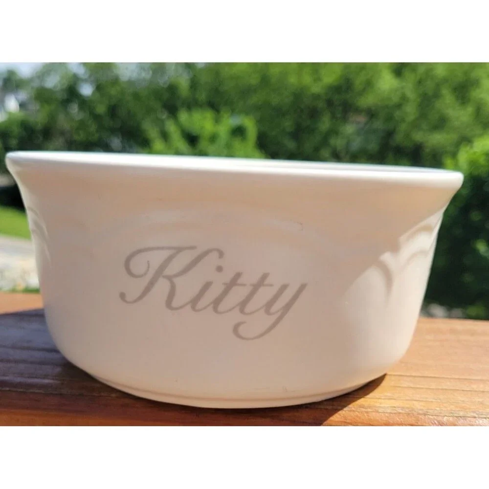 PFALTZGRAFF TEA ROSE KITTY PET BOWL